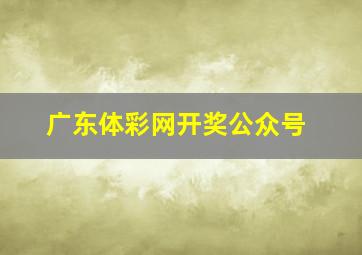 广东体彩网开奖公众号