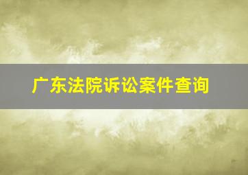 广东法院诉讼案件查询