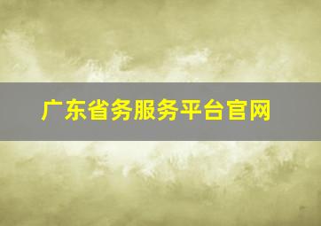 广东省务服务平台官网