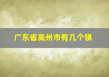 广东省高州市有几个镇