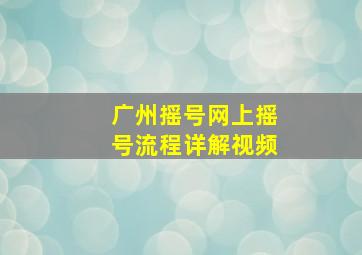 广州摇号网上摇号流程详解视频