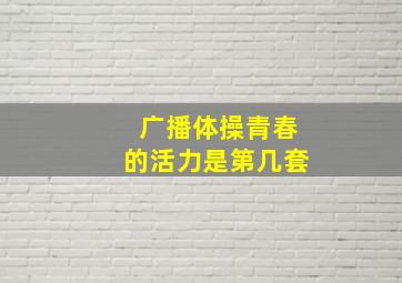 广播体操青春的活力是第几套