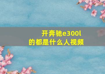 开奔驰e300l的都是什么人视频