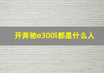 开奔驰e300l都是什么人