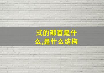 式的部首是什么,是什么结构