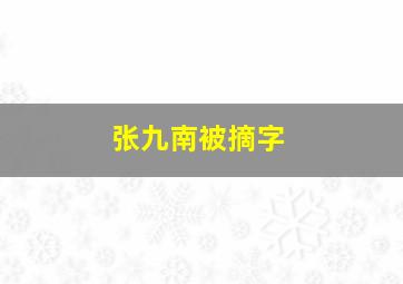 张九南被摘字