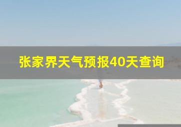 张家界天气预报40天查询