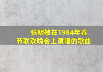 张明敏在1984年春节联欢晚会上演唱的歌曲