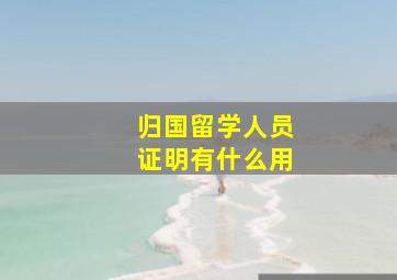 归国留学人员证明有什么用