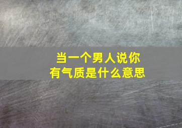 当一个男人说你有气质是什么意思