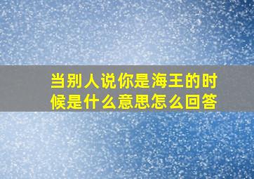 当别人说你是海王的时候是什么意思怎么回答