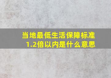 当地最低生活保障标准1.2倍以内是什么意思