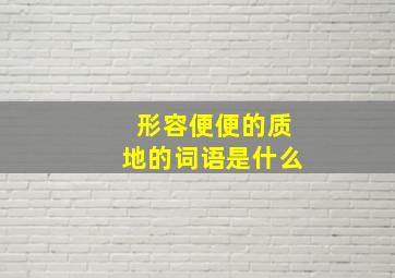 形容便便的质地的词语是什么