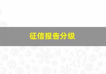 征信报告分级