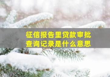 征信报告里贷款审批查询记录是什么意思