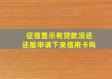 征信显示有贷款没还还能申请下来信用卡吗