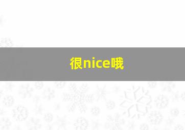 很nice哦