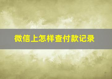 微信上怎样查付款记录