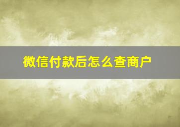 微信付款后怎么查商户