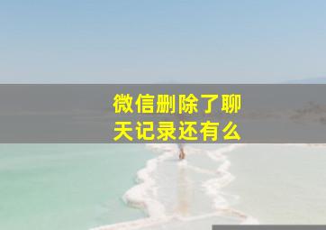 微信删除了聊天记录还有么