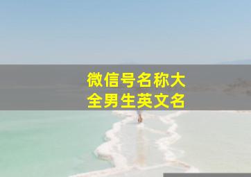 微信号名称大全男生英文名