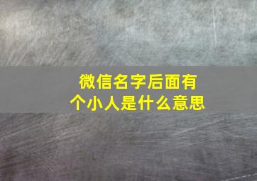 微信名字后面有个小人是什么意思