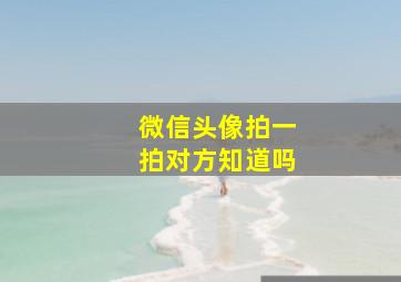 微信头像拍一拍对方知道吗