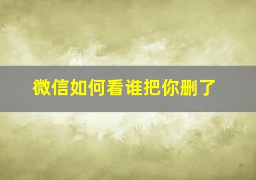 微信如何看谁把你删了