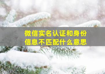 微信实名认证和身份信息不匹配什么意思