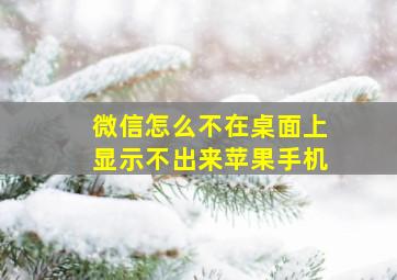 微信怎么不在桌面上显示不出来苹果手机