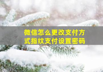 微信怎么更改支付方式指纹支付设置密码