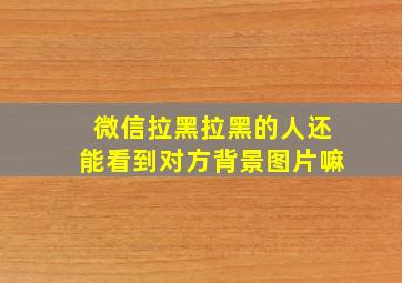 微信拉黑拉黑的人还能看到对方背景图片嘛