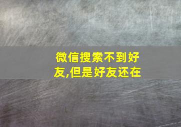 微信搜索不到好友,但是好友还在