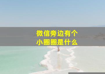 微信旁边有个小圈圈是什么