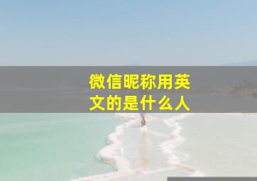 微信昵称用英文的是什么人