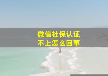 微信社保认证不上怎么回事