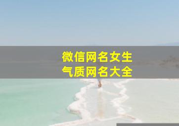 微信网名女生气质网名大全