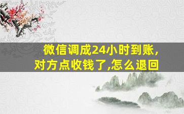 微信调成24小时到账,对方点收钱了,怎么退回