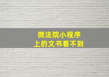 微法院小程序上的文书看不到