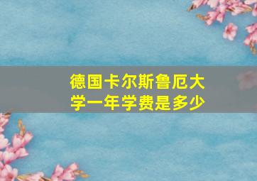 德国卡尔斯鲁厄大学一年学费是多少