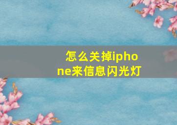 怎么关掉iphone来信息闪光灯