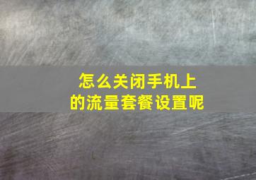 怎么关闭手机上的流量套餐设置呢