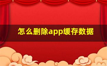 怎么删除app缓存数据