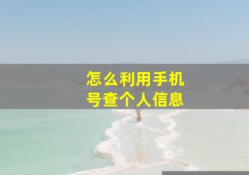 怎么利用手机号查个人信息