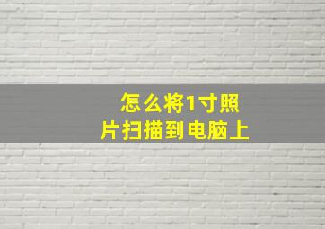 怎么将1寸照片扫描到电脑上