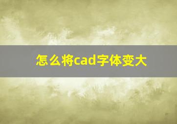 怎么将cad字体变大