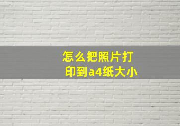 怎么把照片打印到a4纸大小