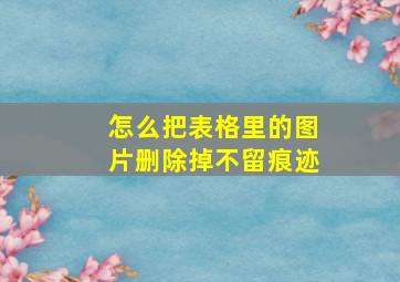 怎么把表格里的图片删除掉不留痕迹