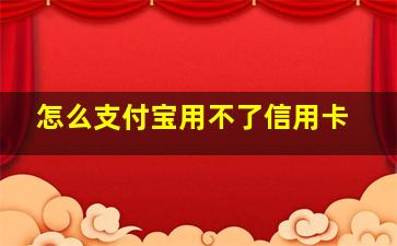 怎么支付宝用不了信用卡