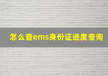 怎么查ems身份证进度查询